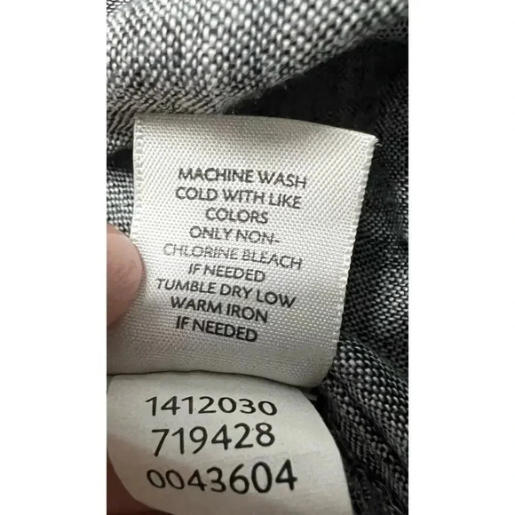 J.Jill love linen 100% gray button up shirt blouse long sleeve size M. - Picture 7 of 8